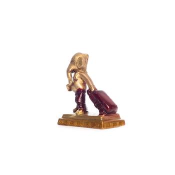 Brass Ganesha Carrying Happiness around the world Antique Showpiece 3