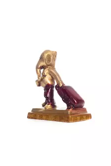 Brass Ganesha Carrying Happiness around the world Antique Showpiece