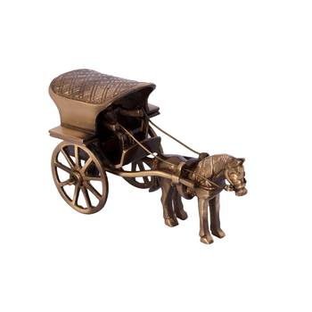 Brass Antique Finish Horse Carriage Showpiece 1