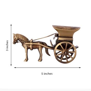 Brass Antique Finish Horse Carriage Showpiece 2