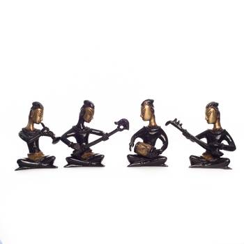 Set of 4 Brass Musical Ladies Decorative Antique Showpiece 2