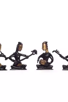 Set of 4 Brass Musical Ladies Decorative Antique Showpiece