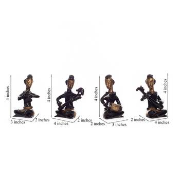 Set of 4 Brass Musical Ladies Decorative Antique Showpiece 3