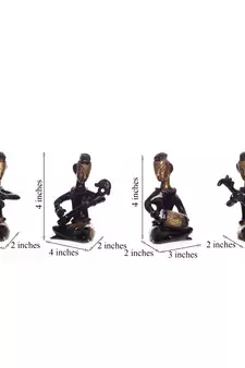 Set of 4 Brass Musical Ladies Decorative Antique Showpiece