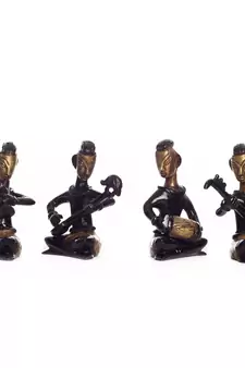 Set of 4 Brass Musical Ladies Decorative Antique Showpiece