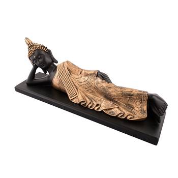 Polyresin Resting Buddha on Wooden Board 2