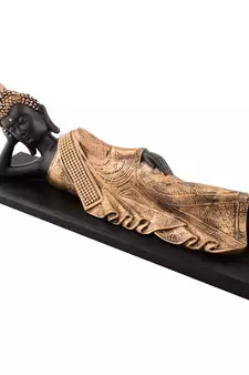 Polyresin Resting Buddha on Wooden Board