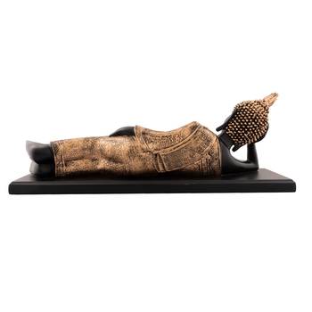 Polyresin Resting Buddha on Wooden Board 3