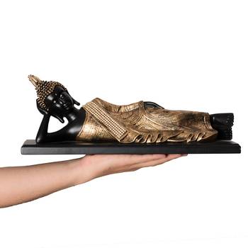 Polyresin Resting Buddha on Wooden Board 4