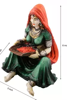 Polyresin Rajasthani Lady Showpiece