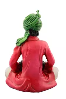 Polyresin Rajasthani Lady Playing Dholak Showpiece