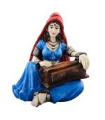 Polyresin Rajasthani Lady Playing Harmonium Showpiece