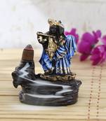 Lord Blue Krishna Smoke Backflow Cone Incense Holder Decorative Showpiece
