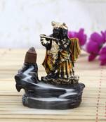 Lord Orange Krishna Smoke Backflow Cone Incense Holder Decorative Showpiece