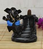 Lord Blue Ganesha Smoke Backflow Cone Incense Holder Decorative Showpiece
