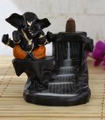 Lord Orange Ganesha Smoke Backflow Cone Incense Holder Decorative Showpiece