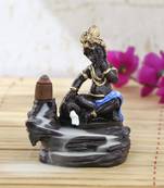 Lord Blue Krishna Smoke Backflow Cone Incense Holder Decorative Showpiece