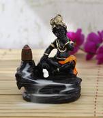 Lord Orange Krishna Smoke Backflow Cone Incense Holder Decorative Showpiece