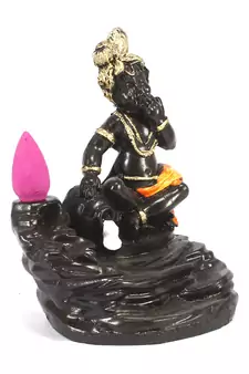 Lord Orange Krishna Smoke Backflow Cone Incense Holder Decorative Showpiece