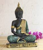 E Craft India Buddha Statue - Meditating Plain Design Green 24 cm