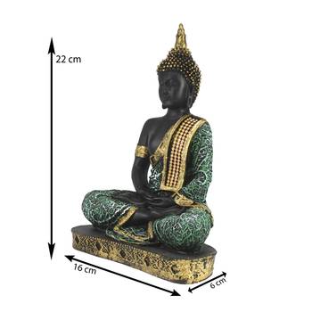 E Craft India Buddha Statue - Meditating Plain Design Green 24 cm 3