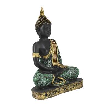 E Craft India Buddha Statue - Meditating Plain Design Green 24 cm 4