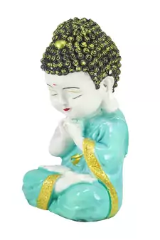 E Craft India Showpiece Praying Monk Design Green
