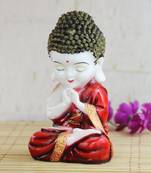 e craft india praying monk buddha red 7.8cm