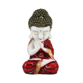 e craft india praying monk buddha red 7.8cm 2