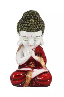 e craft india praying monk buddha red 7.8cm