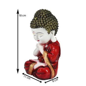 e craft india praying monk buddha red 7.8cm 3