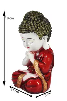 e craft india praying monk buddha red 7.8cm