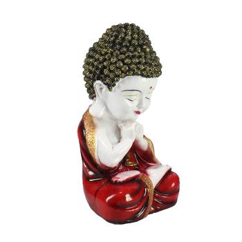 e craft india praying monk buddha red 7.8cm 4