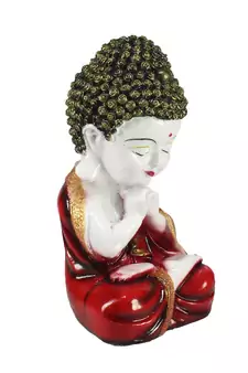 e craft india praying monk buddha red 7.8cm