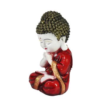 e craft india praying monk buddha red 7.8cm 5