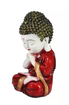 e craft india praying monk buddha red 7.8cm