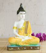 Orange Buddha Decorative Showpiece - 24 cm