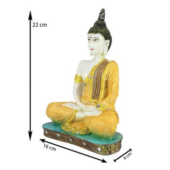 Orange Buddha Decorative Showpiece - 24 cm 3