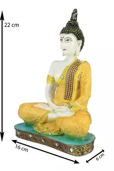 Orange Buddha Decorative Showpiece - 24 cm