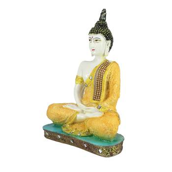Orange Buddha Decorative Showpiece - 24 cm 4