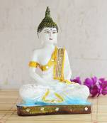 White Buddha Decorative Showpiece - 24 cm