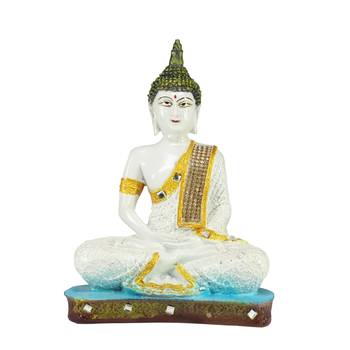 White Buddha Decorative Showpiece - 24 cm 2