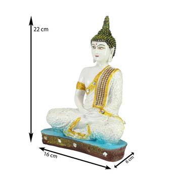 White Buddha Decorative Showpiece - 24 cm 3