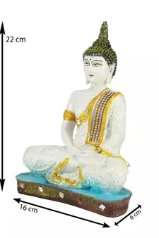 White Buddha Decorative Showpiece - 24 cm