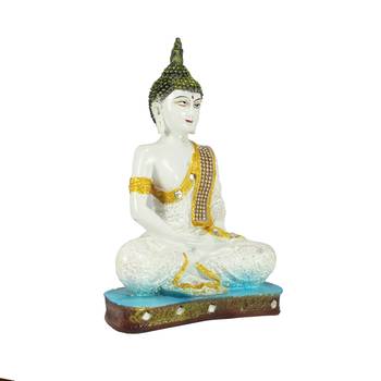 White Buddha Decorative Showpiece - 24 cm 4