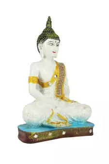 White Buddha Decorative Showpiece - 24 cm