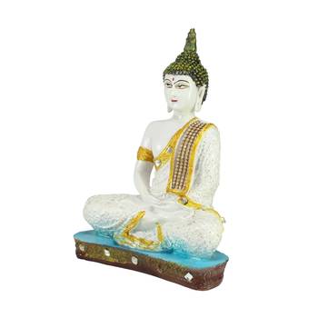 White Buddha Decorative Showpiece - 24 cm 5