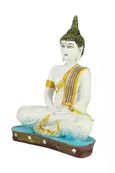 White Buddha Decorative Showpiece - 24 cm