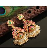 Gorgeous Gold Tone Real Uncut Polki Peacock Jhumka 