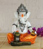 E Craft India Ganesha Statue Decorative Figurine Orange 7.9 Inch